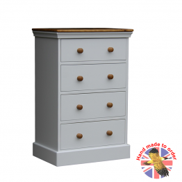 Wiltshire Bedroom Chest 4 Drawer Narrow Soft Cotton